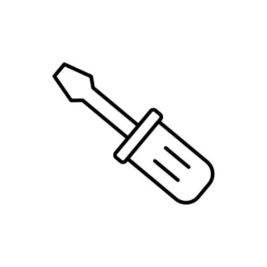 Screwdriver icon illustration. icon related to tool. outline icon style. Simple vector design editable