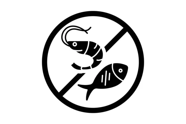 Meeresfrüchte Frei Symbol Shrimp Symbol Mit Fisch Symbol Zusammenhang Mit — Stockvektor