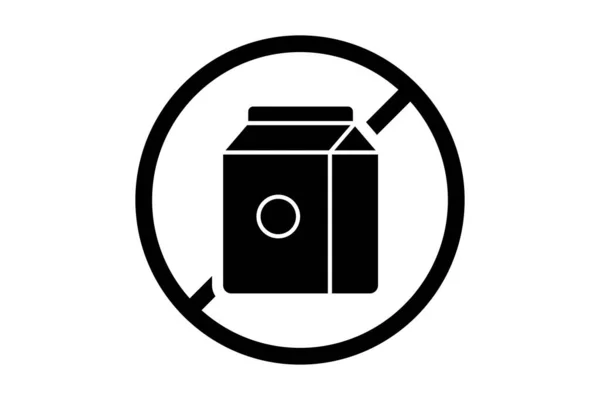 Milchfreies Symbol Symbol Zusammenhang Mit Nahrungsmittelallergen Solider Ikonenstil Einfaches Vektordesign — Stockvektor