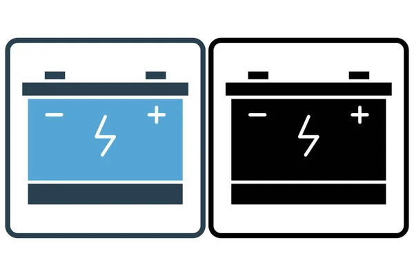 Illustration Der Autobatterie Symbol Zusammenhang Mit Autoservice Autoreparatur Solider Ikonenstil — Stockvektor