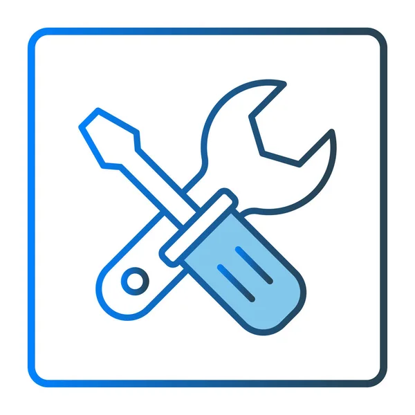 Screwdriver Icon Illustration Wrench Icon Related Tool Two Tone Icon — Stock Vector