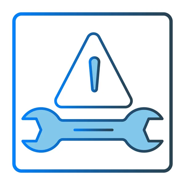 Warnsymbol Mit Schraubenschlüssel Symbol Zusammenhang Mit Werkzeug Zwei Ton Symbolstil — Stockvektor