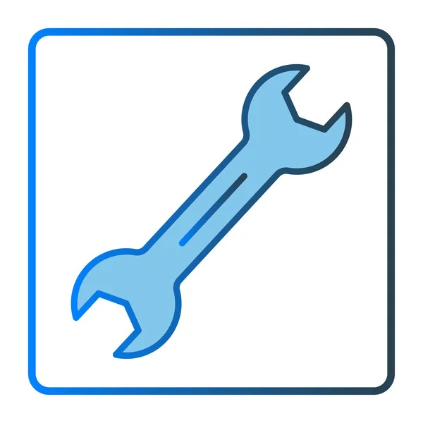 Schraubenschlüssel Icon Illustration Symbol Zusammenhang Mit Werkzeug Zwei Ton Symbolstil — Stockvektor