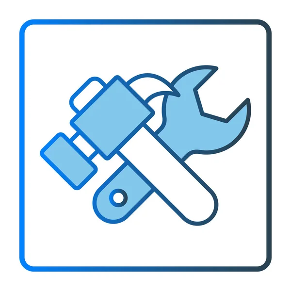 Hammer Icon Illustration Wrench Icon Related Tool Two Tone Icon — Stock Vector