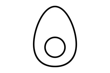 Haşlanmış yumurta ikonu çizimi. Yiyecekle ilgili bir ikon. Taslak simge biçimi. Basit vektör tasarımı düzenlenebilir