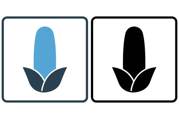 Кукурудзяна Іконка Ілюстрації Значок Пов Язаний Їжею Суцільний Стиль Піктограм — стоковий вектор