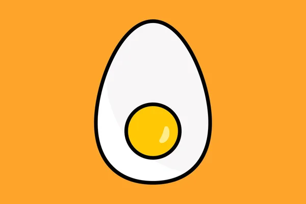 Βραστή Εικόνα Αυγού Εικόνα Που Σχετίζεται Φαγητό Δύο Τόνος Εικονίδιο — Διανυσματικό Αρχείο