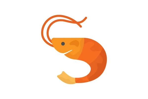 Shrimp Symbol Illustration Symbol Zusammenhang Mit Meeresfrüchten Flacher Stil Einfaches — Stockvektor