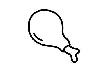 Tavuk butları ikon çizimi. Fast food ve etle ilgili bir ikon. Taslak simge biçimi. Basit vektör tasarımı düzenlenebilir