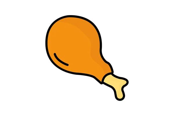 Hühnerschenkel Symbolbild Illustration Symbol Zusammenhang Mit Fast Food Fleisch Zwei — Stockvektor