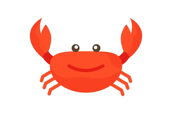 Krabben Ikone Symbol Zusammenhang Mit Meeresfrüchten Flacher Stil Einfaches Vektordesign — Stockvektor