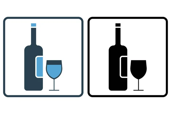 Ілюстрація Піктограм Коктейлю Напоїв Значок Пов Язаний Алкоголем Суцільний Стиль — стоковий вектор
