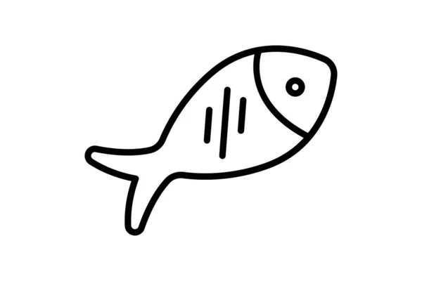 Fisch Ikone Symbol Zusammenhang Mit Meeresfrüchten Umriss Icon Stil Einfaches — Stockvektor