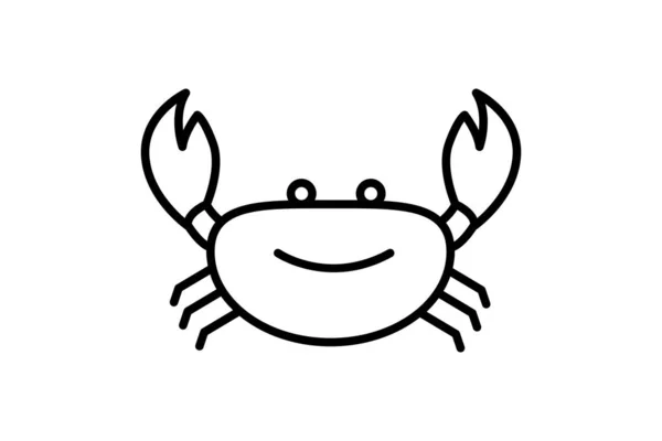 Krabben Ikone Symbol Zusammenhang Mit Meeresfrüchten Umriss Icon Stil Einfaches — Stockvektor