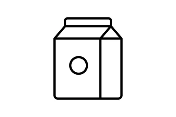 Εικόνα Εικονίδιο Κουτί Γάλα Εικόνα Που Σχετίζονται Ποτό Πρωινό Στυλ — Διανυσματικό Αρχείο