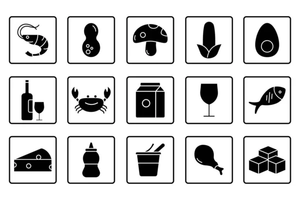 Das Symbol Für Nahrungsmittelallergene Illustriert Dies Solider Ikonenstil Einfaches Vektordesign — Stockvektor