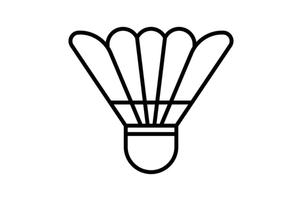 Federball Ikone Symbol Zusammenhang Mit Badminton Sport Umrisse Des Symbolstils — Stockvektor