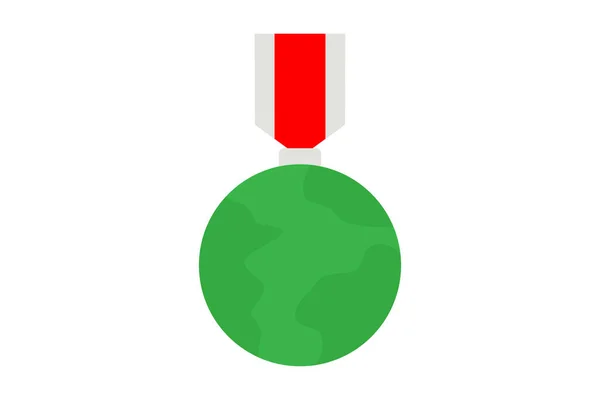 Ілюстрація Медальної Ікони Землею Значок Пов Язаний Чемпіонатом Плоский Стиль — стоковий вектор