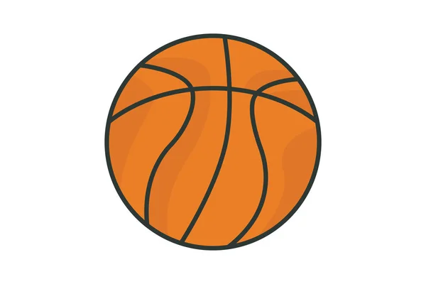 stock vector Basketball icon illustration. icon related to sport. Flat line icon style, lineal color. Simple vector design editable