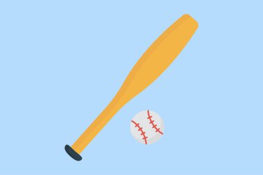 Beyzbol ikonu çizimi. Sporla ilgili bir ikon. Düz simge tarzı. Basit vektör tasarımı düzenlenebilir