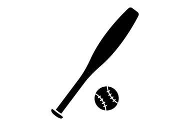 Beyzbol ikonu çizimi. Sporla ilgili bir ikon. Katı simge stili. Basit vektör tasarımı düzenlenebilir