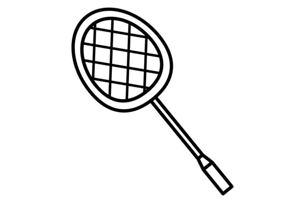 Ikona Rakiety Badmintona Ikona Związana Badminton Sport Zarys Stylu Ikony — Wektor stockowy