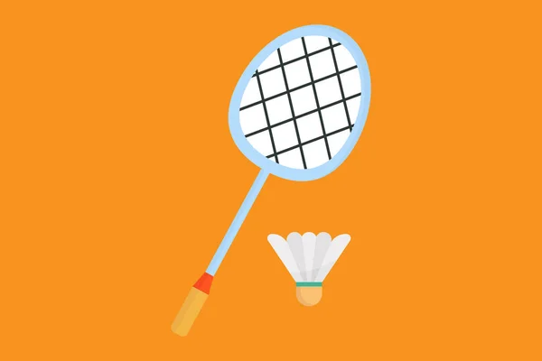 Badminton Icon Illustration Racket Shuttlecock Icon Related Badminton Sport Flat — Stock Vector