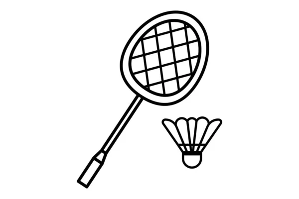 Badminton Icon Illustration Racket Shuttlecock Icon Related Badminton Sport Outline — Stock Vector