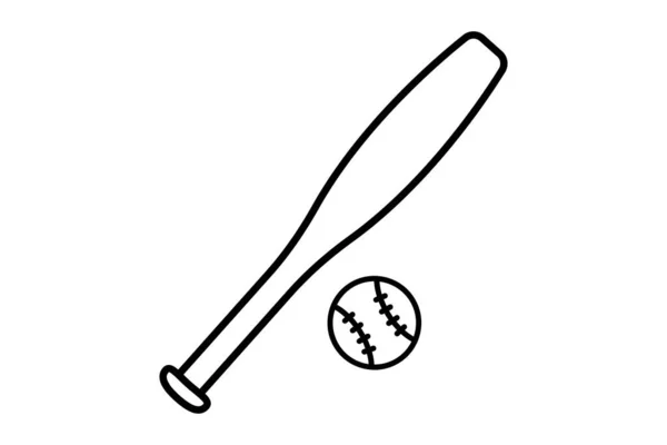 Иллюстрация Иконки Бейсбола Значок Связанный Спортом Стиль Иконки Контура Простой — стоковый вектор