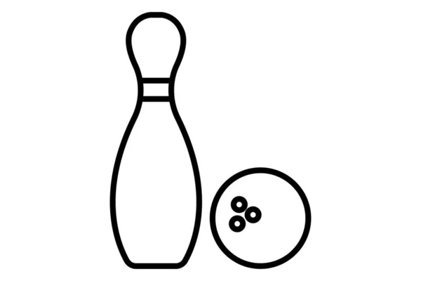 Illustration Zum Bowling Symbol Symbol Zusammenhang Mit Dem Sport Umrisse — Stockvektor