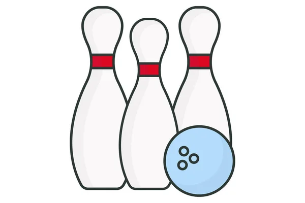 Illustration Zum Bowling Symbol Symbol Zusammenhang Mit Dem Sport Flache — Stockvektor