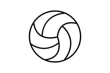 Voleybol ikonu çizimi. Sporla ilgili bir ikon. Taslak simge biçimi. Basit vektör tasarımı düzenlenebilir