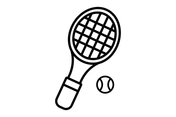 Εικονογράφηση Εικονίδιο Τένις Εικονίδιο Σχετικό Τον Αθλητισμό Περίγραμμα Στυλ Εικονιδίου — Διανυσματικό Αρχείο
