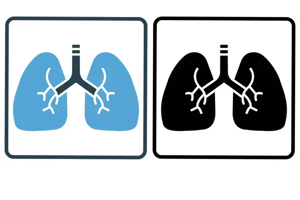 肺アイコンイラスト 内部器官に関するアイコンです 固体アイコンスタイル シンプルなベクトルデザイン編集可能 — ストックベクタ