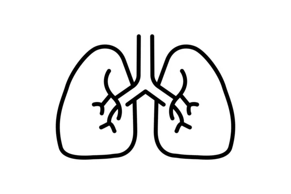 肺アイコンイラスト 内部器官に関するアイコンです ラインアイコンスタイル シンプルなベクトルデザイン編集可能 — ストックベクタ