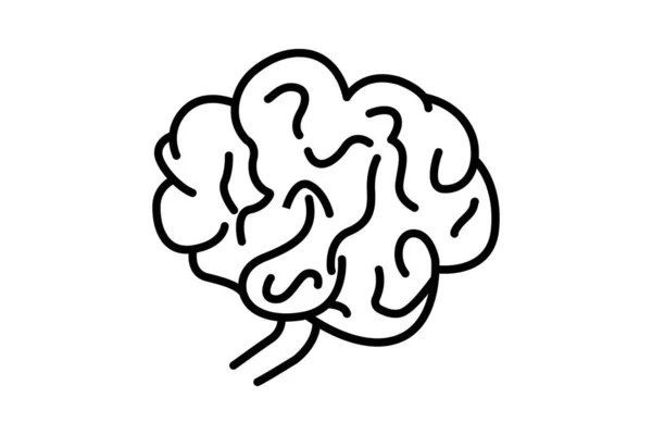 Illustration Icône Cérébrale Icône Liée Organe Interne Style Icône Ligne — Image vectorielle