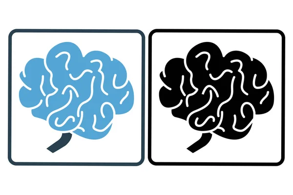 Illustration Der Gehirnsymbole Symbol Zusammenhang Mit Dem Inneren Organ Solider — Stockvektor