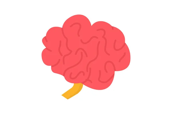 Illustration Der Gehirnsymbole Symbol Zusammenhang Mit Menschlichen Organen Flacher Stil — Stockvektor