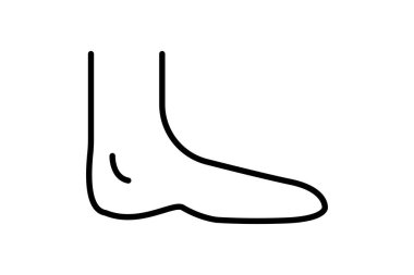 Ayak ikonu illüstrasyonu. İnsan organıyla ilgili bir ikon. Satır simgesi tarzı. Basit vektör tasarımı düzenlenebilir