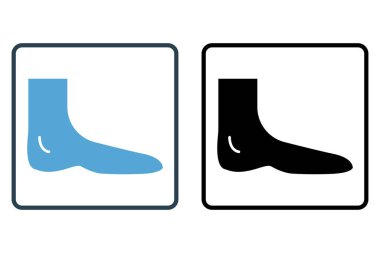 Ayak ikonu illüstrasyonu. İnsan organıyla ilgili bir ikon. Katı simge stili. Basit vektör tasarımı düzenlenebilir