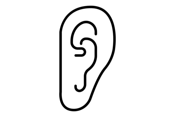 Kulak Simgesi Illüstrasyonu Nsan Organıyla Ilgili Bir Ikon Satır Simgesi — Stok Vektör