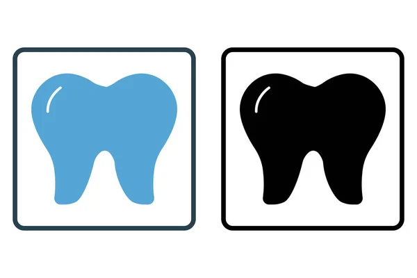 Zahn Symbol Illustration Symbol Zusammenhang Mit Menschlichen Organen Solider Ikonenstil — Stockvektor
