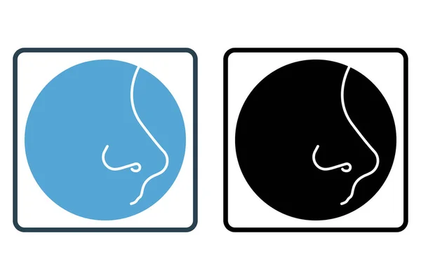 Nasensymbolbild Symbol Zusammenhang Mit Menschlichen Organen Solider Ikonenstil Einfaches Vektordesign — Stockvektor