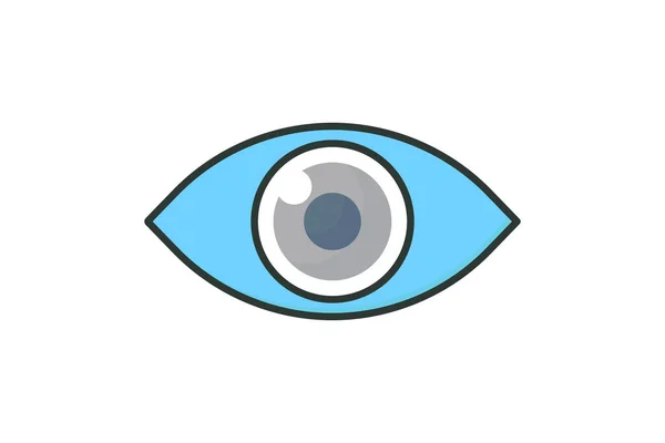 Augensymbol Illustration Symbol Zusammenhang Mit Menschlichen Organen Flache Linie Symbolstil — Stockvektor