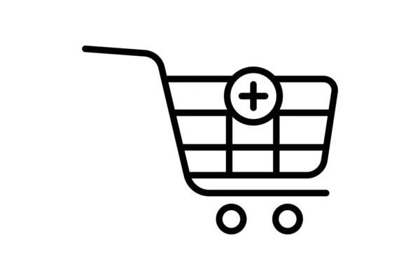 Icon Illustration Add Cart Icon Related Shopping Line Icon Style — Stock Vector