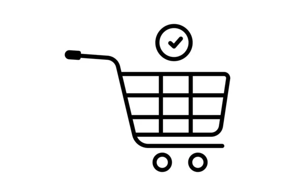Order Icon Illustration Shopping Cart Checklist Icon Related Shopping Line — Stock Vector