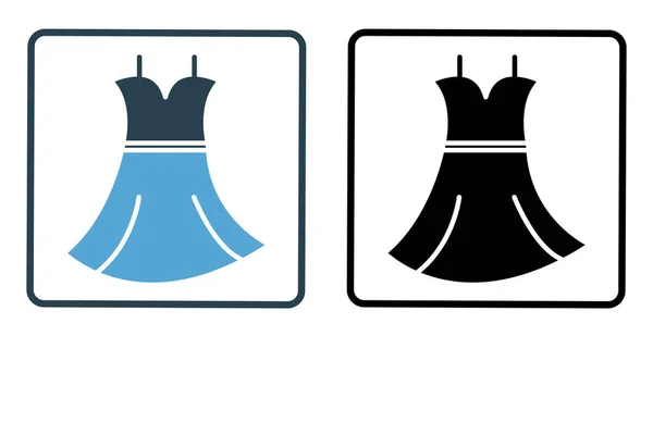 Illustration Zum Kleid Symbol Zusammenhang Mit Dem Einkaufen Solider Ikonenstil — Stockvektor