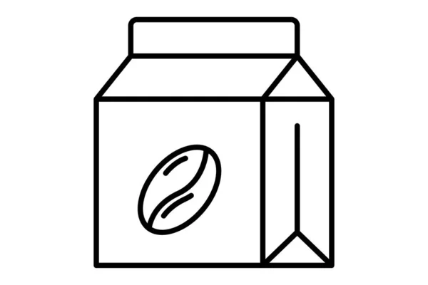 Kávézsák Ikon Illusztráció Kávéelemhez Kapcsolódó Ikon Vonalas Ikon Stílus Egyszerű — Stock Vector