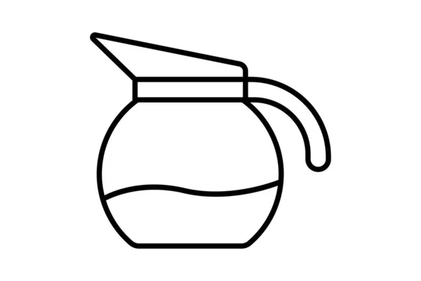 咖啡壶图标说明 与咖啡元素有关的图标 线条图标风格 可编辑的简单向量设计 — 图库矢量图片
