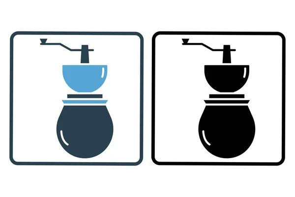 Ikone Der Kaffeemühle Symbol Zusammenhang Mit Kaffee Element Solider Ikonenstil — Stockvektor